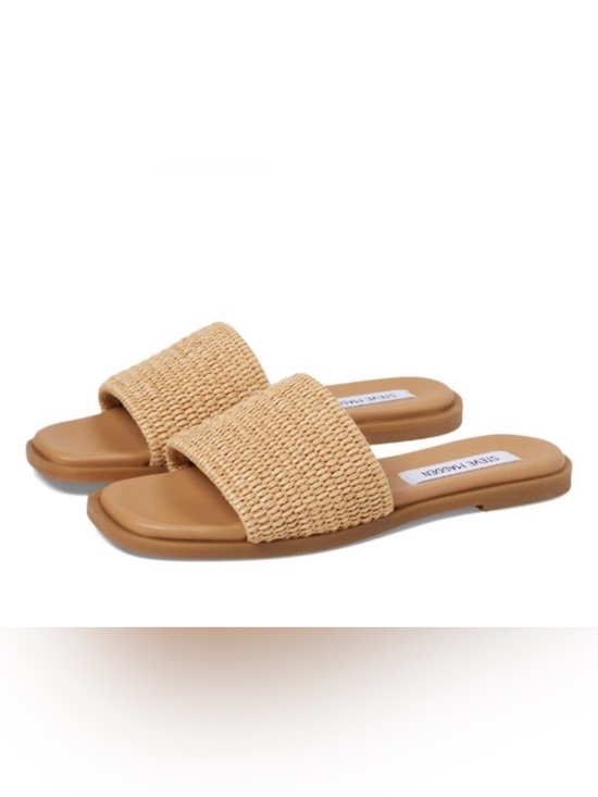 Steve Madden Shoes - Steve Madden Habits Woven Slide Sandals Tan Brown Size 8.5